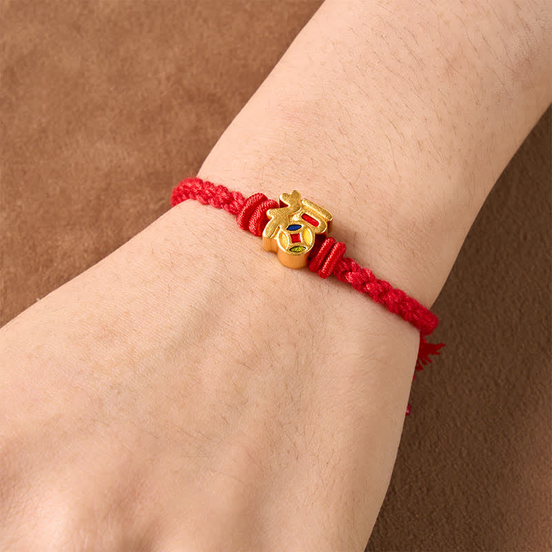 Fu Character Red String Balance Tibet Adjustable Bracelet