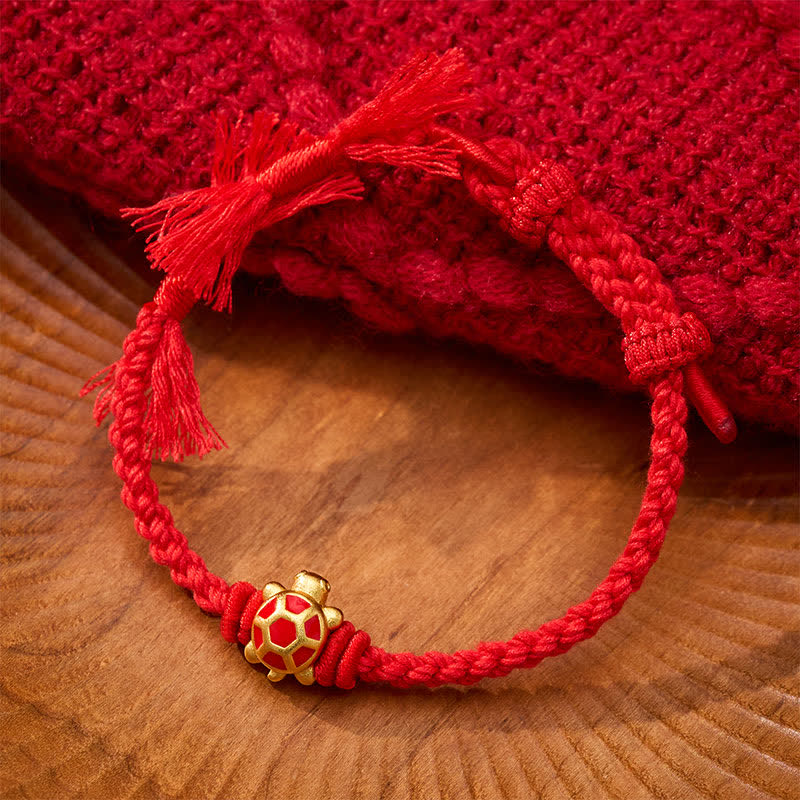Longevity Turtle Red String Balance Tibet Adjustable Bracelet