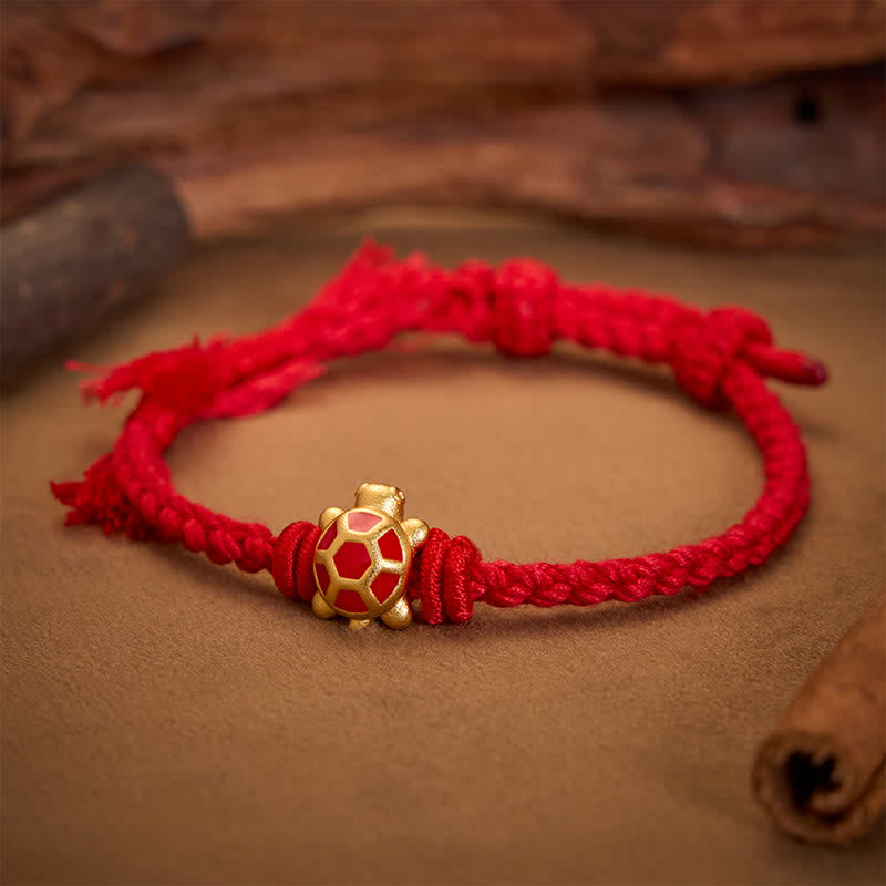 Longevity Turtle Red String Balance Tibet Adjustable Bracelet