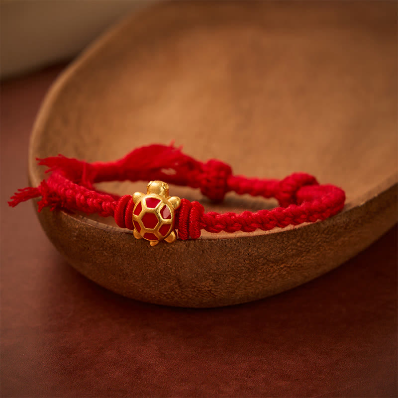 Longevity Turtle Red String Balance Tibet Adjustable Bracelet
