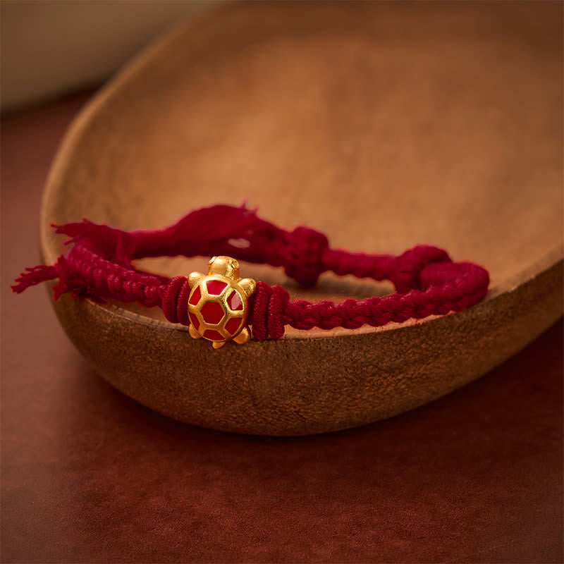 Longevity Turtle Red String Balance Tibet Adjustable Bracelet