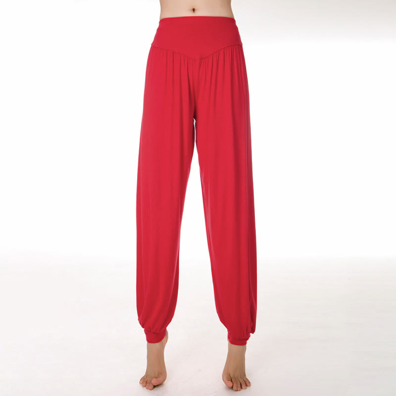Plain Color Loose Modal Yoga Dance Harem Pants