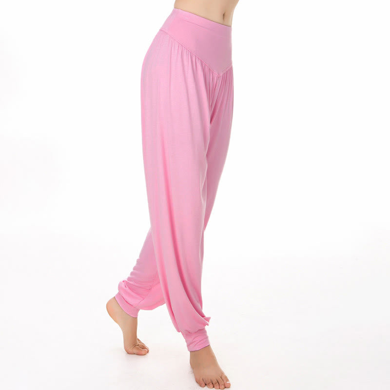Plain Color Loose Modal Yoga Dance Harem Pants