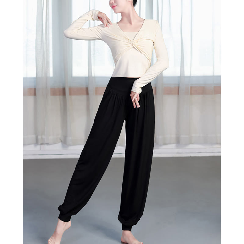 Plain Color Loose Modal Yoga Dance Harem Pants