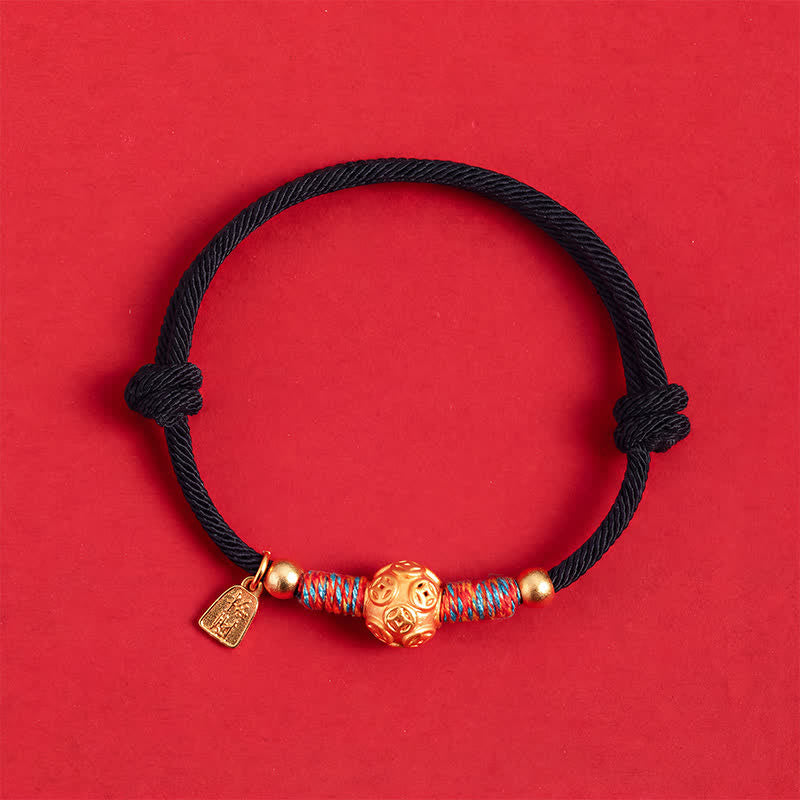 999 Sterling Silver Red String Protection Hand-Woven Bracelet
