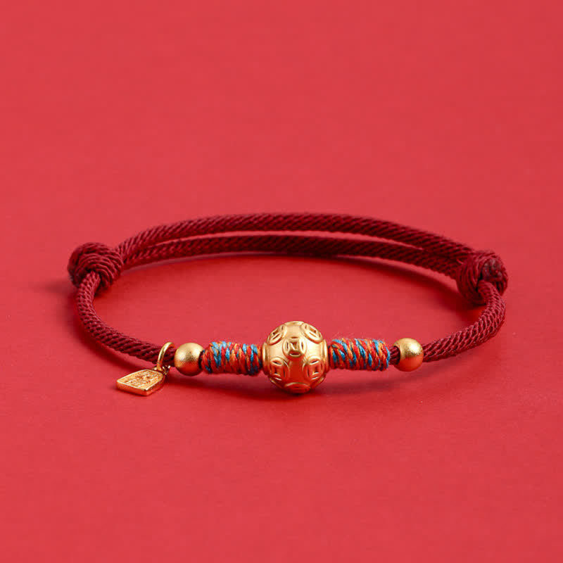 999 Sterling Silver Red String Protection Hand-Woven Bracelet