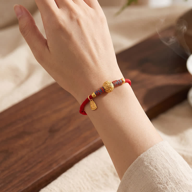 999 Sterling Silver Red String Protection Hand-Woven Bracelet
