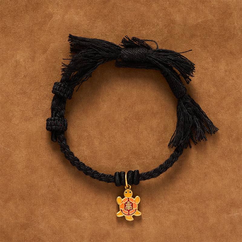 Turtle Charm Gold Plated Copper Red String Balance Tibet Bracelet