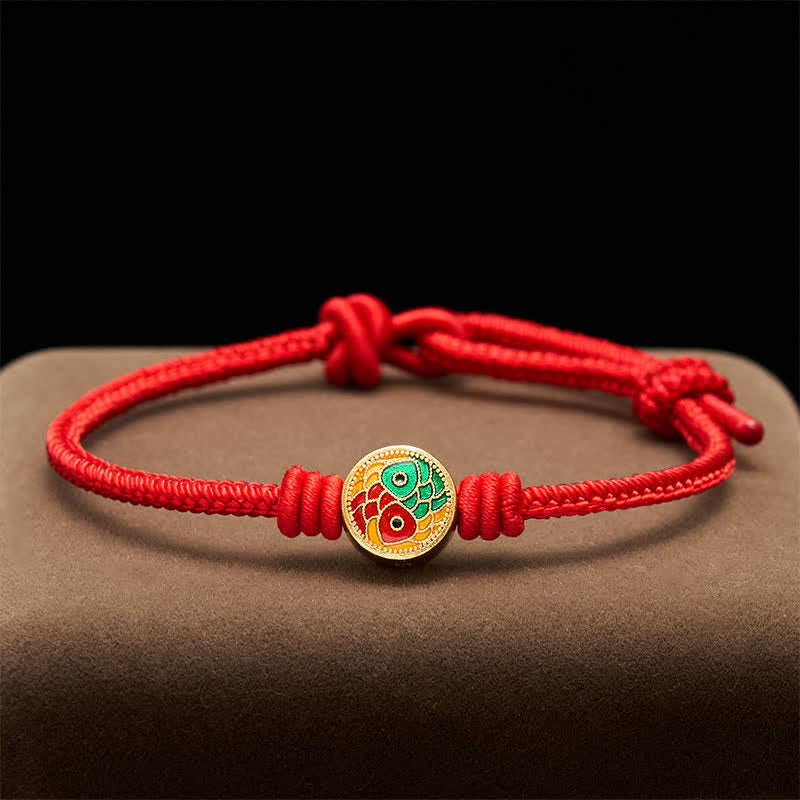 Red String Double Koi Fish Auspicious Bracelet
