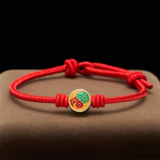 Red String Double Koi Fish Auspicious Bracelet