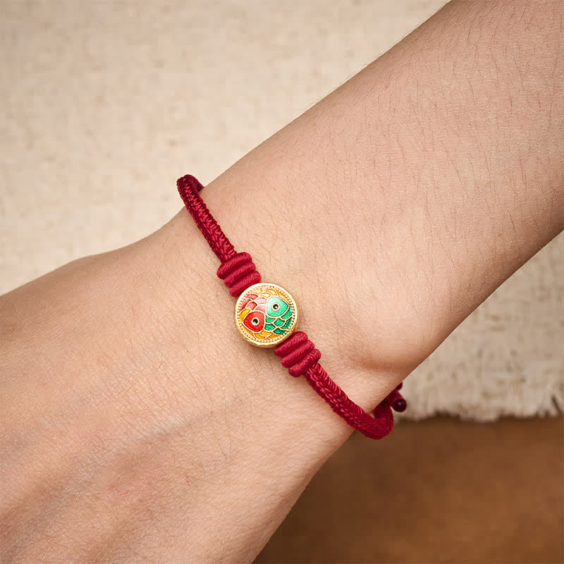Red String Double Koi Fish Auspicious Bracelet