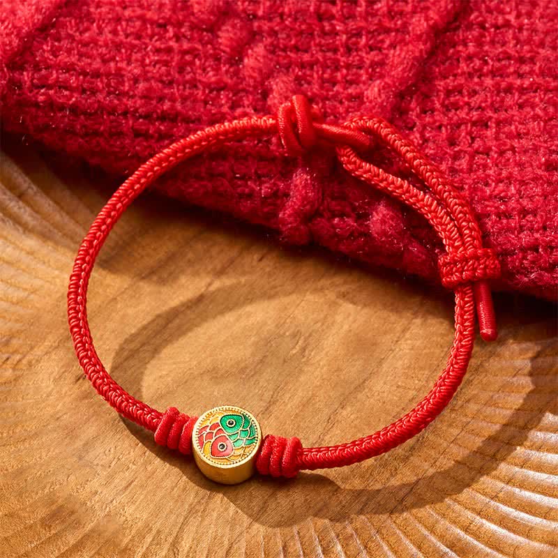 Red String Double Koi Fish Auspicious Bracelet
