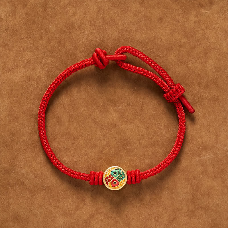 Red String Double Koi Fish Auspicious Bracelet