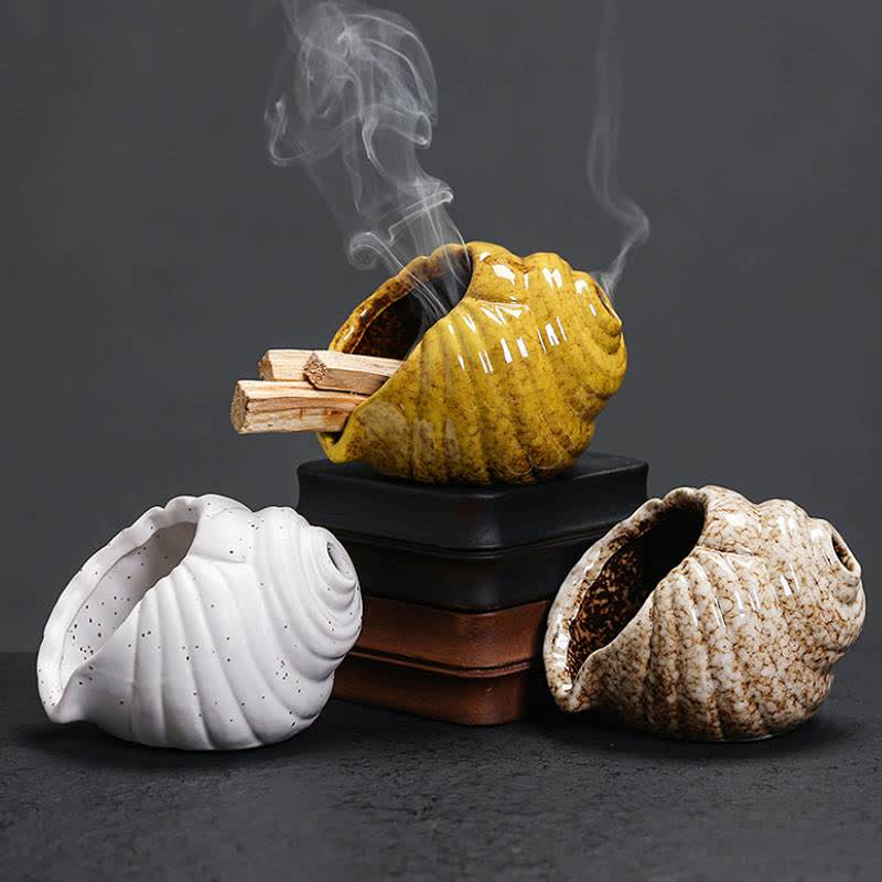Ceramic Shankha Purification Conch Shell Incense Burners