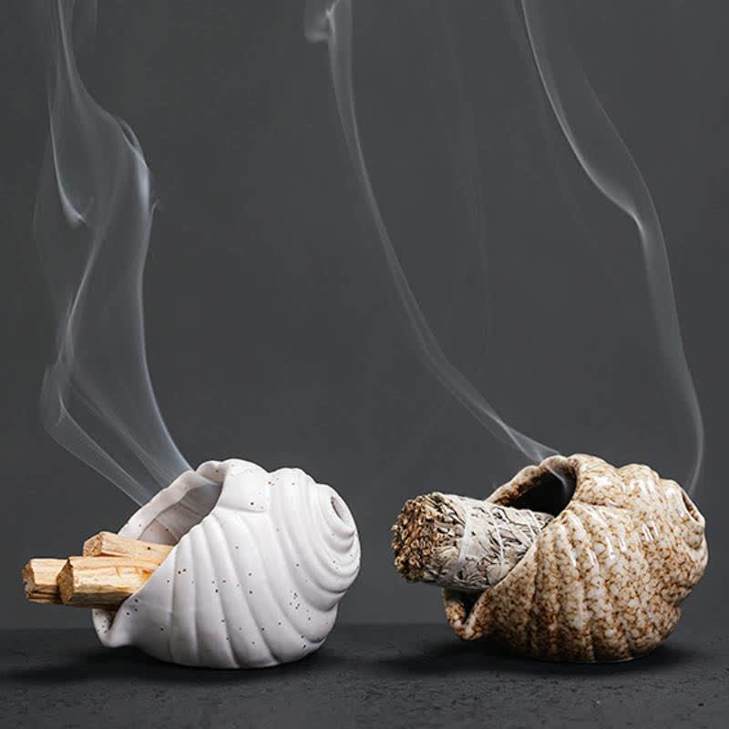 Ceramic Shankha Purification Conch Shell Incense Burners