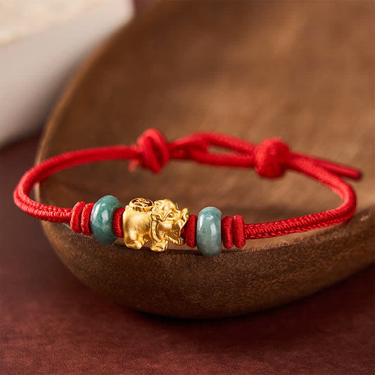 Alloy Pi Xiu Chinese Coin Red String Wealth Bracelet