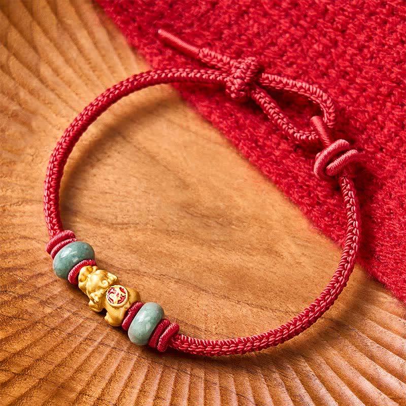 Alloy Pi Xiu Chinese Coin Red String Wealth Bracelet