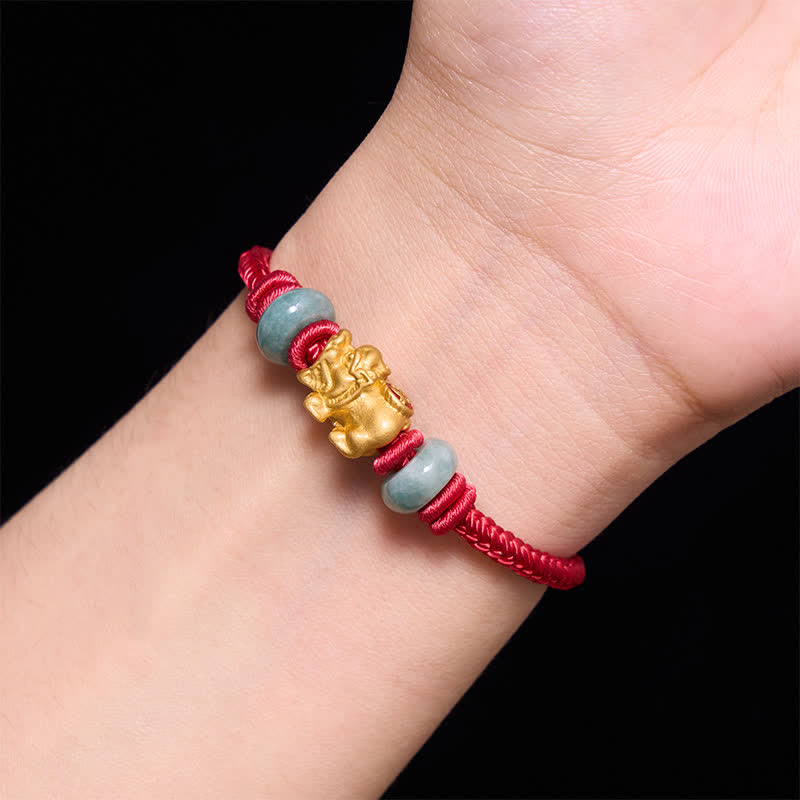 Alloy Pi Xiu Chinese Coin Red String Wealth Bracelet