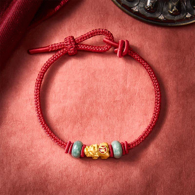Alloy Pi Xiu Chinese Coin Red String Wealth Bracelet