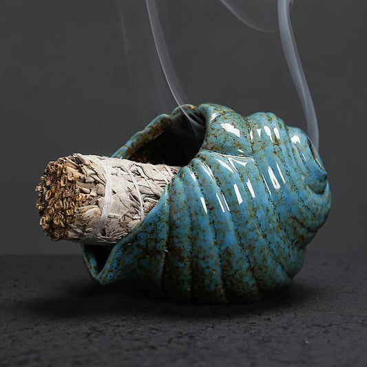 Ceramic Shankha Purification Conch Shell Incense Burners