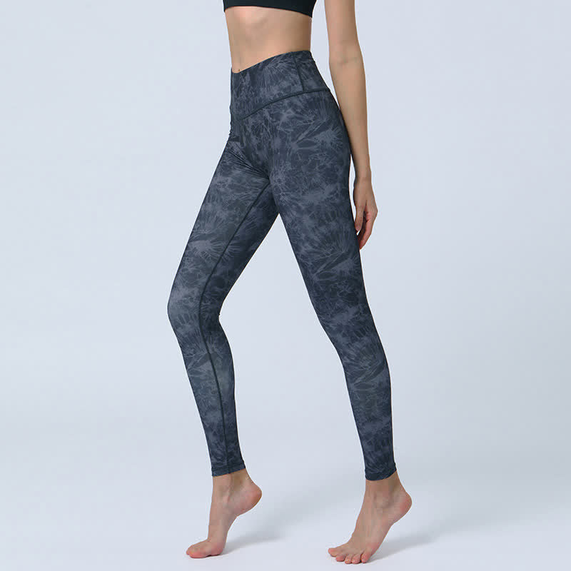 Flowers Leaves Print Sports Fitness Yoga High Waist Leggings Women's Yoga Pants