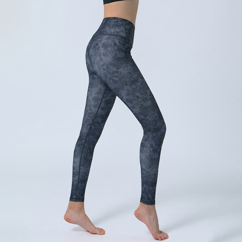 Flowers Leaves Print Sports Fitness Yoga High Waist Leggings Women's Yoga Pants