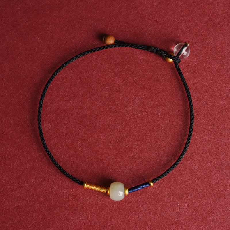 Adjustable Jade Round Bead Red String Harmony Bracelet Anklet