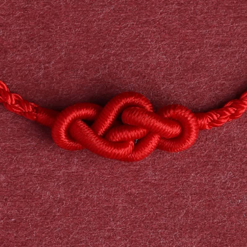 Minimalist Red String Chinese Knotting Prosperity Bracelet Anklet