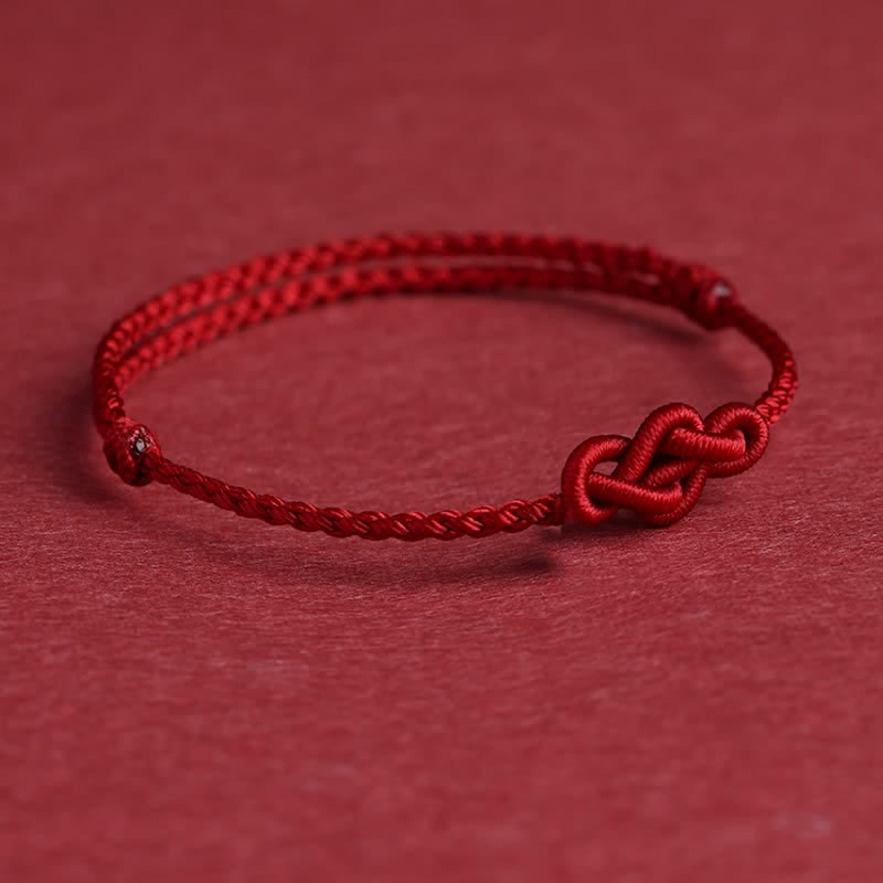 Minimalist Red String Chinese Knotting Prosperity Bracelet Anklet
