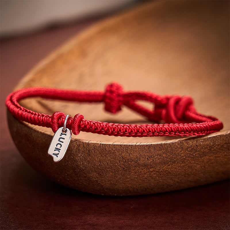Handmade Braided Red String LUCKY Charm Adjustable Bracelet