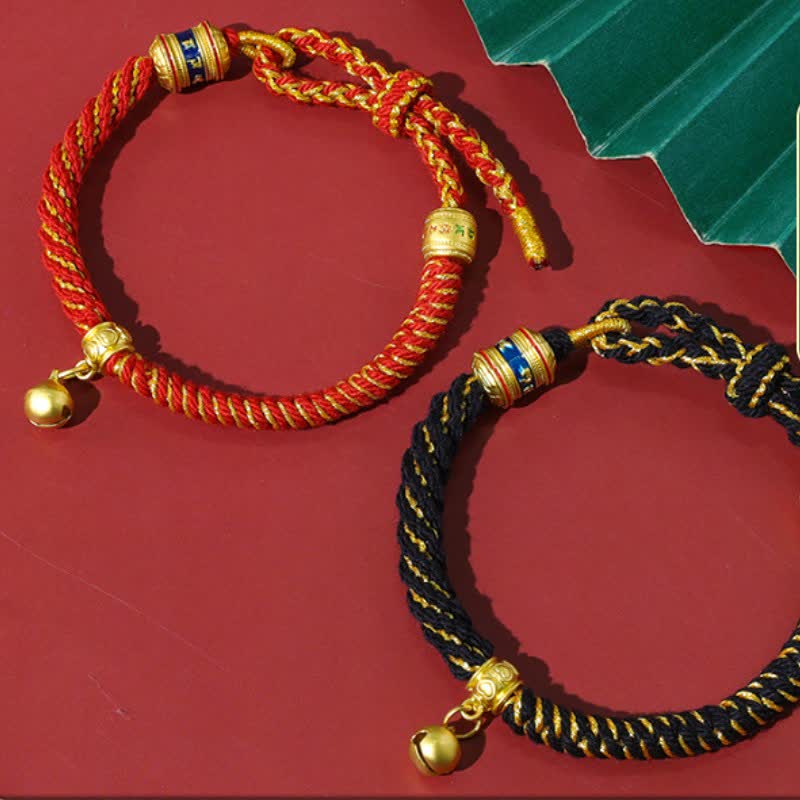 Tibetan Om Mani Padme Hum Red String Protection Bracelet
