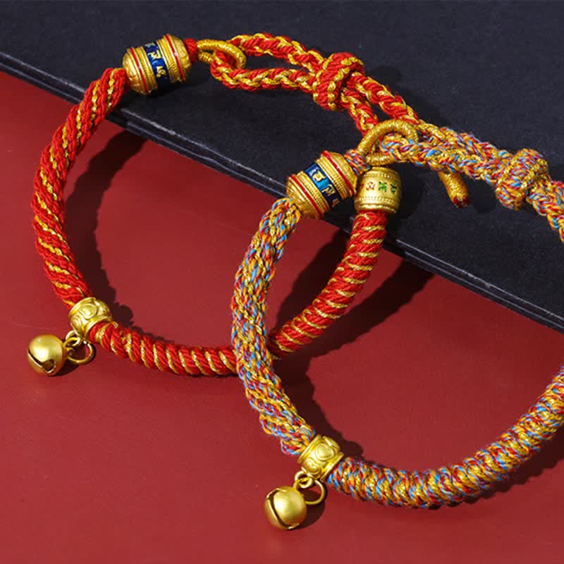 Tibetan Om Mani Padme Hum Red String Protection Bracelet