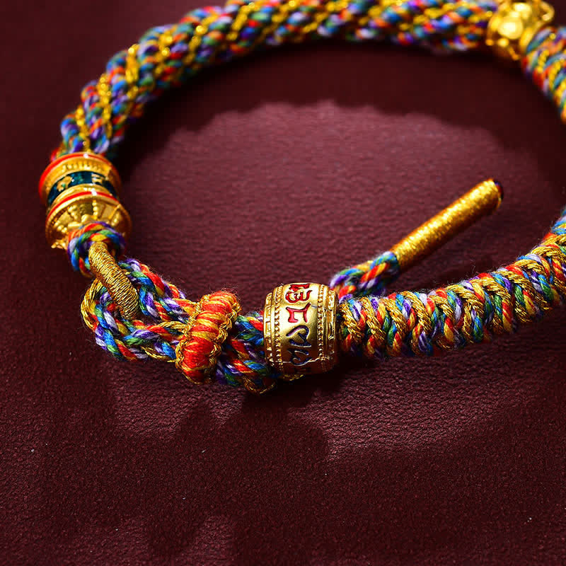Tibetan Om Mani Padme Hum Red String Protection Bracelet