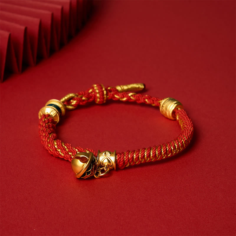 Copper Enamel Bell Wisdom Tibetan Rope Bracelet