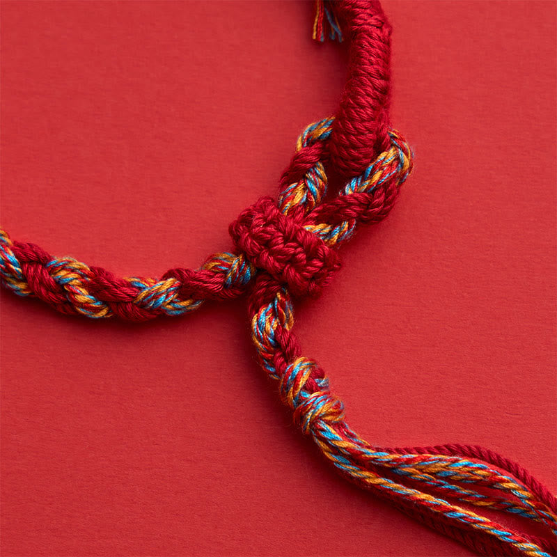 Adjustable Red String Connection Macrame Bracelet