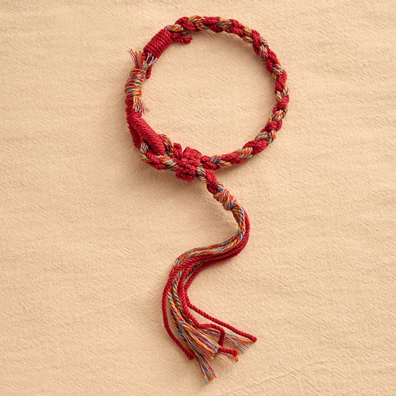 Adjustable Red String Connection Macrame Bracelet