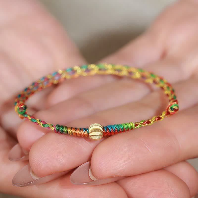 Hand-Woven Colorful Red String Lucky Cord Bracelet