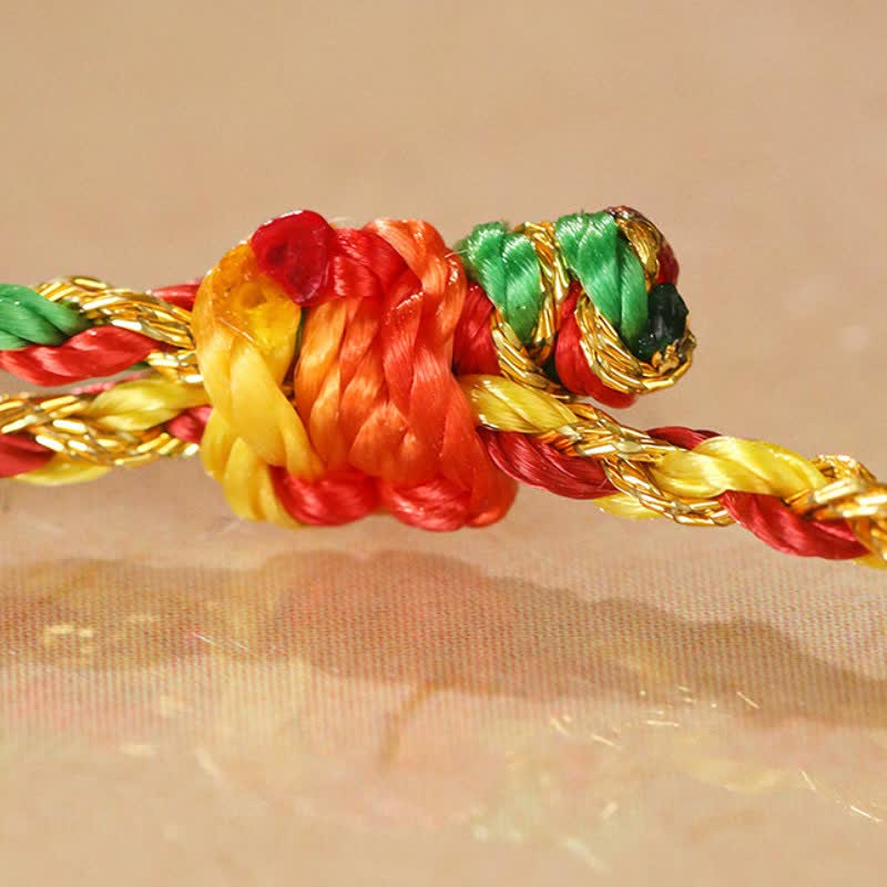 Hand-Woven Colorful Red String Lucky Cord Bracelet