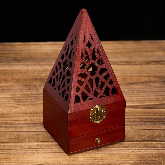 Natural Wood Square Ritual Box Purification Incense Burner