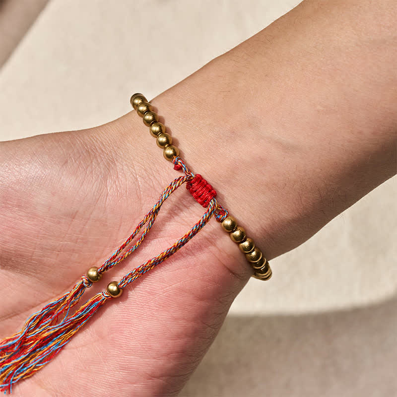 Copper Beads Red String Balance Bracelet