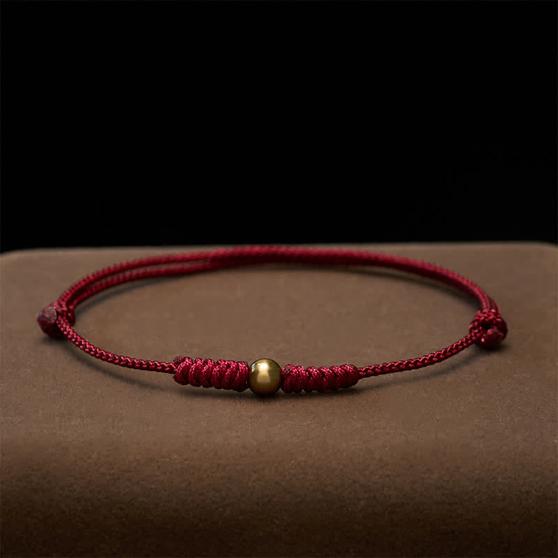 Red String Copper Bead Connection Bracelet