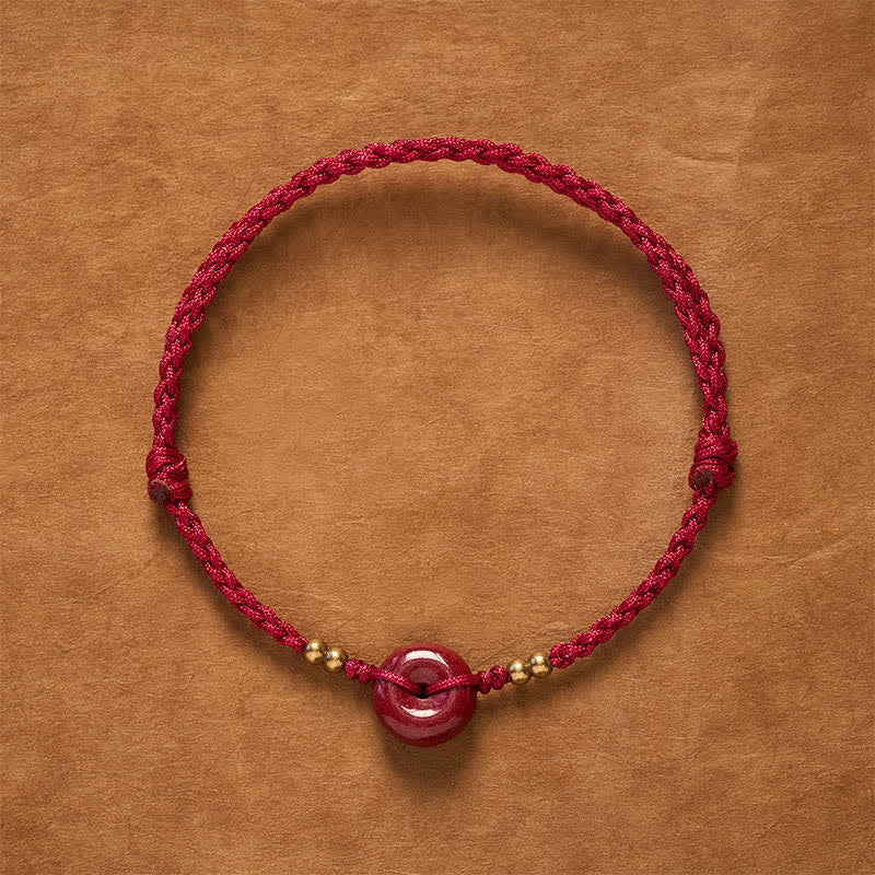 Red String Peace Buckle Copper Protection Bracelet