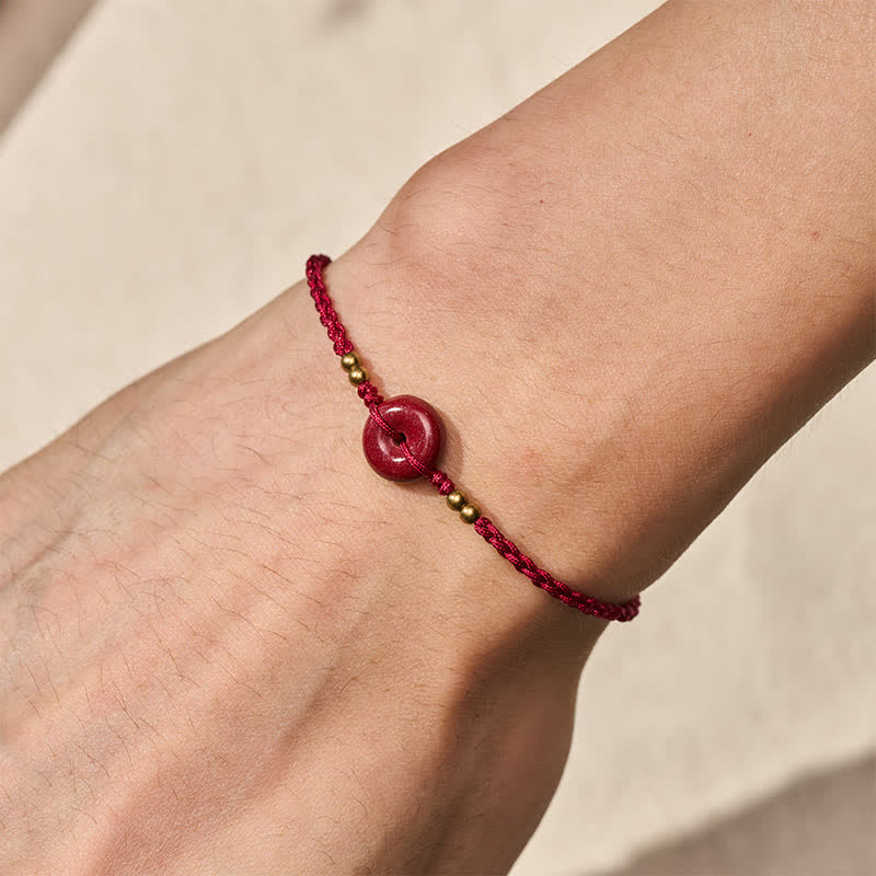 Red String Peace Buckle Copper Protection Bracelet