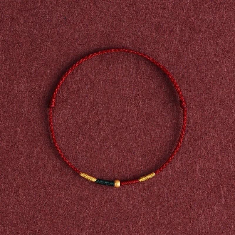 Copper Bead Red String Protection Braided Rope Bracelet