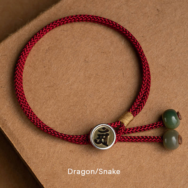 925 Sterling Silver Handmade Cyan Bodhi Seed Protection Braided Red String Bracelet