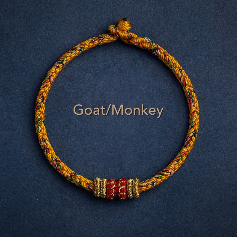 Tibet Handmade Chinese Zodiac Luck Strength Braided String Bracelet