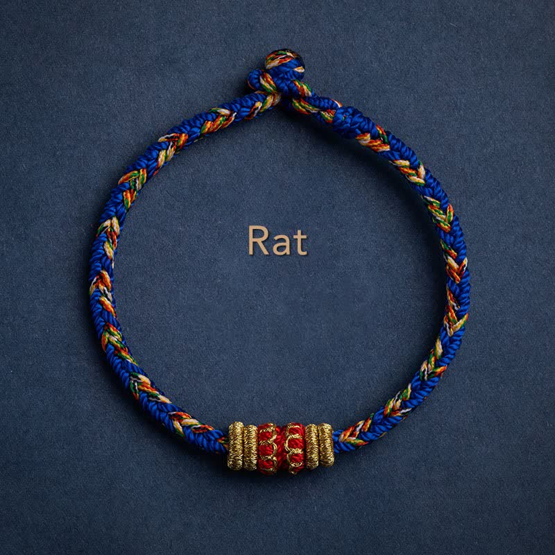 Tibet Handmade Chinese Zodiac Luck Strength Braided String Bracelet