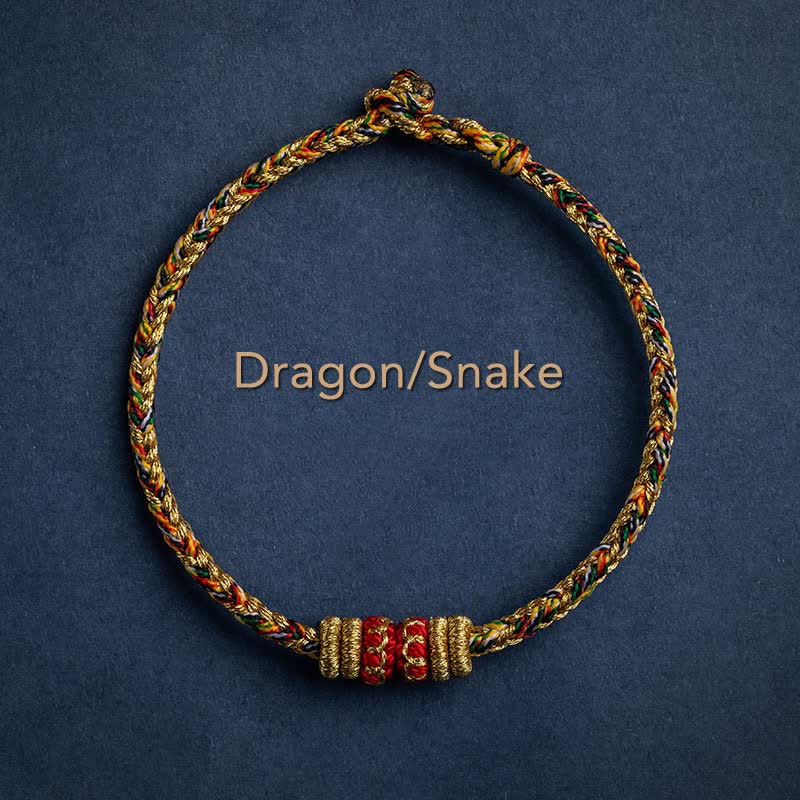 Tibet Handmade Chinese Zodiac Luck Strength Braided String Bracelet