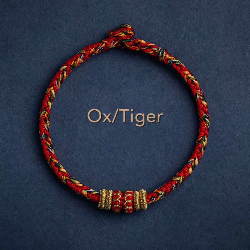 Tibet Handmade Chinese Zodiac Luck Strength Braided String Bracelet