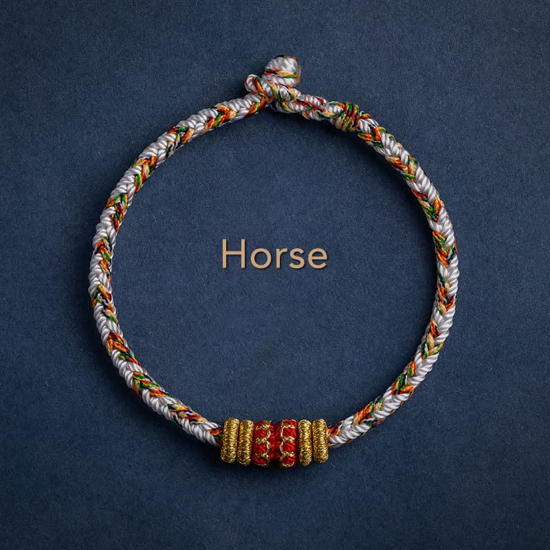 Tibet Handmade Chinese Zodiac Luck Strength Braided String Bracelet